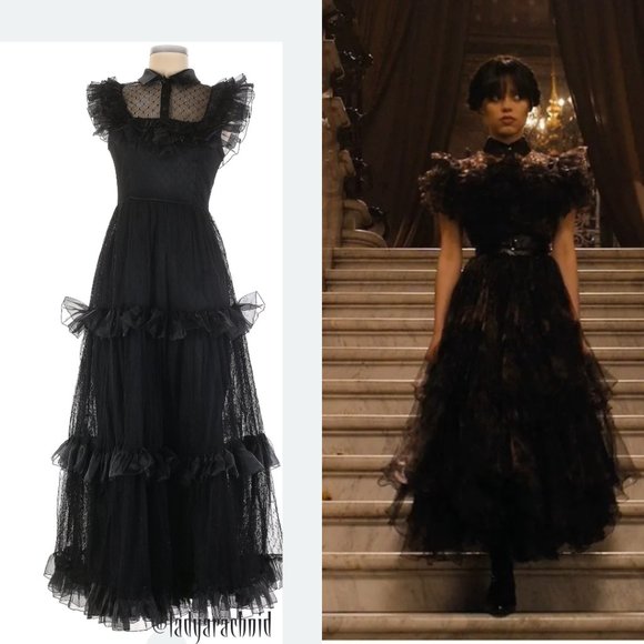 Dolls Kill Dresses & Skirts - WIDOW Celestial Eye gothic tiered ruffle maxi dress